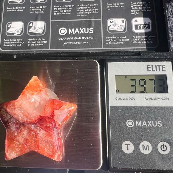 Fire Quartz Crystal Star Carving (5) - Picture 9 of 9